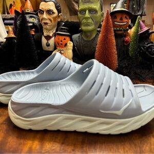 Hoka One One Ora Comfort Recovery Blue Slide Sandals size 8